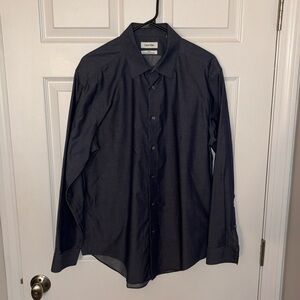 Calvin Klein Men’s Metallic Gray Dress Shirt Sz 16 1/2 32/33 Sleeves